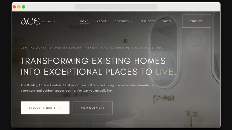 Ace Building Co website by Business Brother